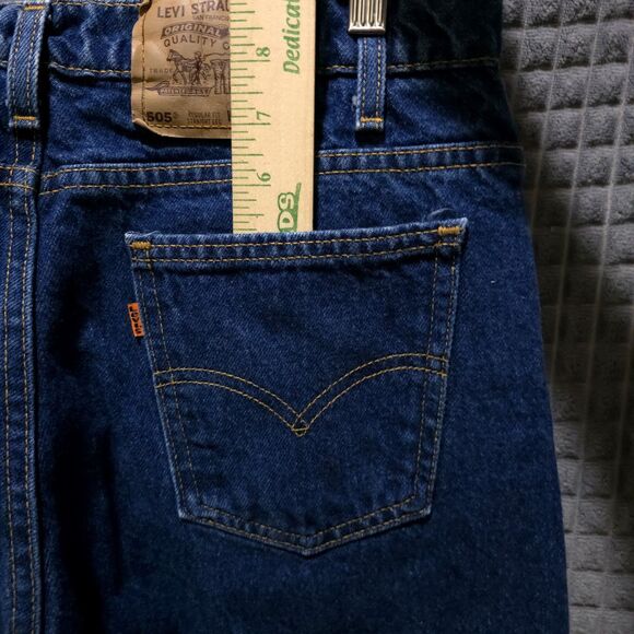 Levis 505 Orange Tab Jeans 34x30 VTG Mens USA Dark Wash Straight Dressy Western - Picture 10 of 16